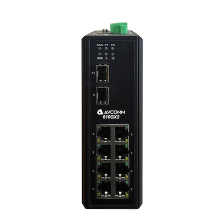 Avcomm 10-Port Fully Managed Industrial Ethernet Switch 610GX2-SFP